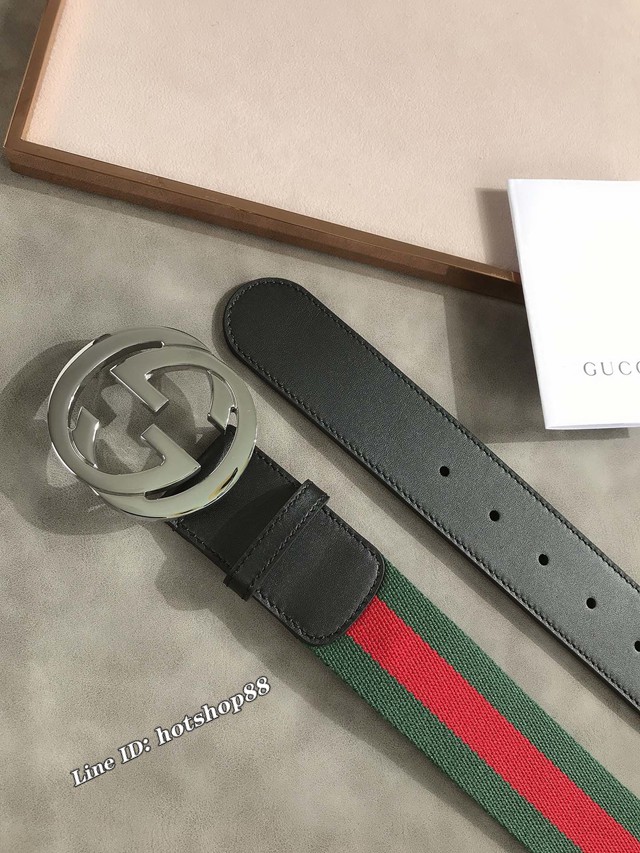 Gucci經典男士皮帶 409416 古奇拼接腰帶  jjp2260